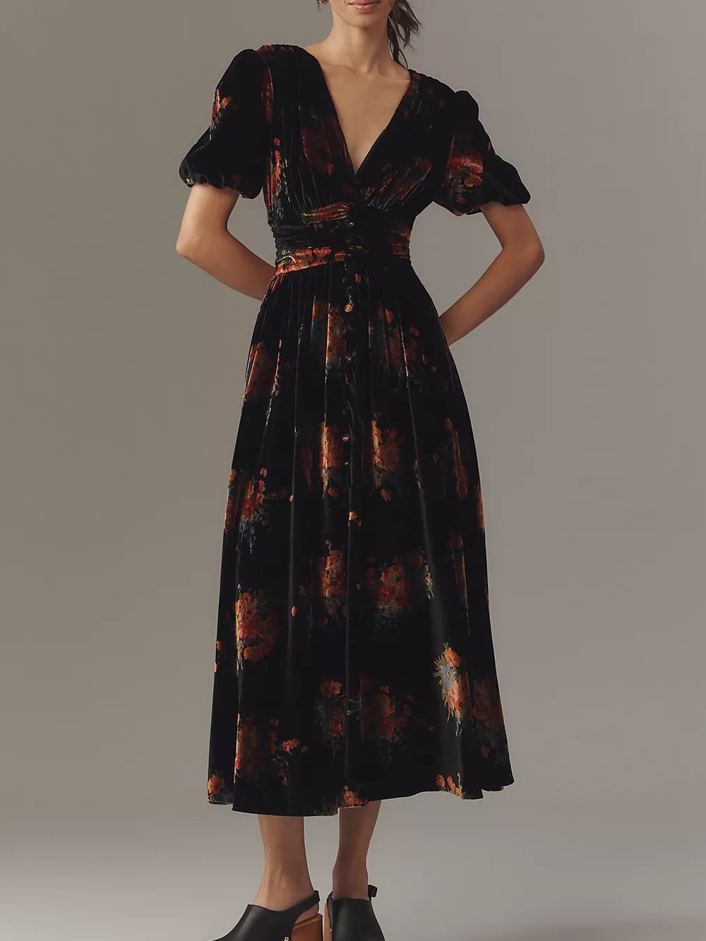 The Katerina Button-Front Dress: Velvet Edition